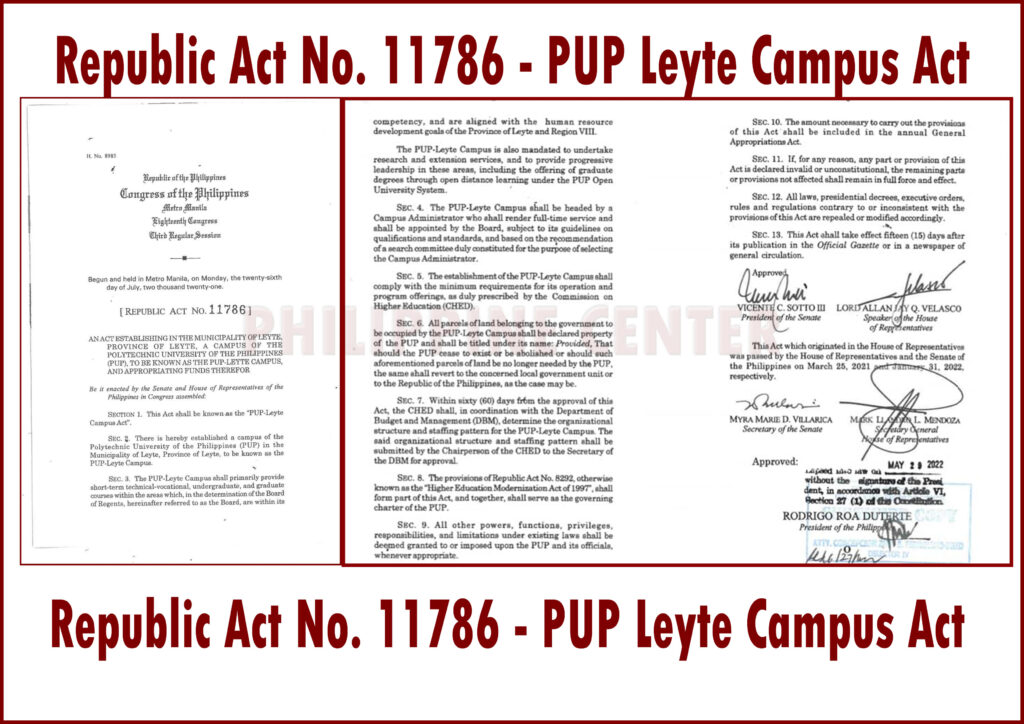 RA 11786 PUP Leyte Campus Act