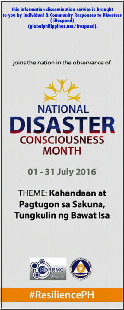 2016 National Disaster Consciousness Month