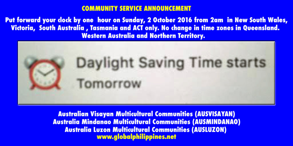 Daylight saving time starts tomorrow in Australia – Global Philippines